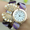 Китай оптовой ручной работы ремешок смотреть бабочки браслет наручные часы для дам